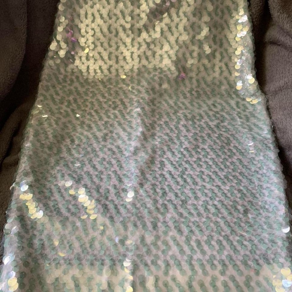 New Susana Monaco Iridescent and Green Sequined Skirt